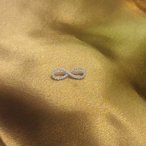 925 Sterling Silver Infinity Symbol Watch Charm, Zircon Accents