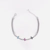 Silver Mesh Bracelet with Multicolor Butterfly Charms