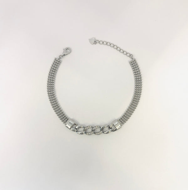 Bold Chain-Link Mesh Bracelet with Adjustable Fit