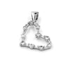 925 Sterling Silver Open Heart Pendant with Sparkling CZ Stones