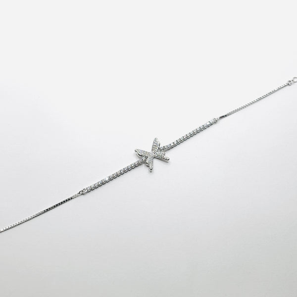 Butterfly Grace Bracelet with Sparkling Stone Bar