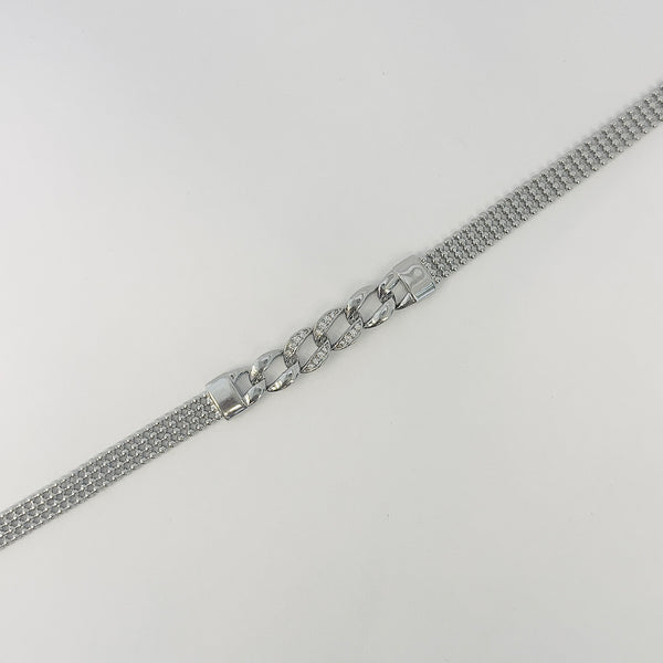 Bold Chain-Link Mesh Bracelet with Adjustable Fit