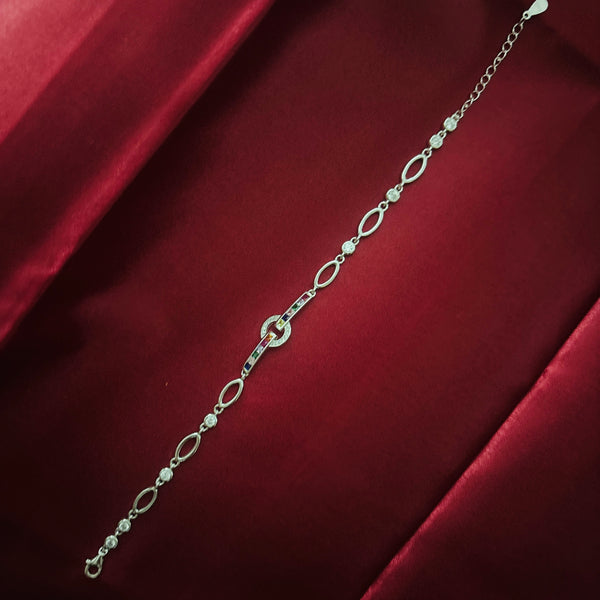 Silver Rainbow Centerpiece Bracelet – Colors of Elegance