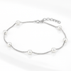 Elegant Pearl Charm Anklet in 925 Sterling Silver