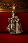 Oxidised Silver Radha Krishna Pendant – Eternal Devotion