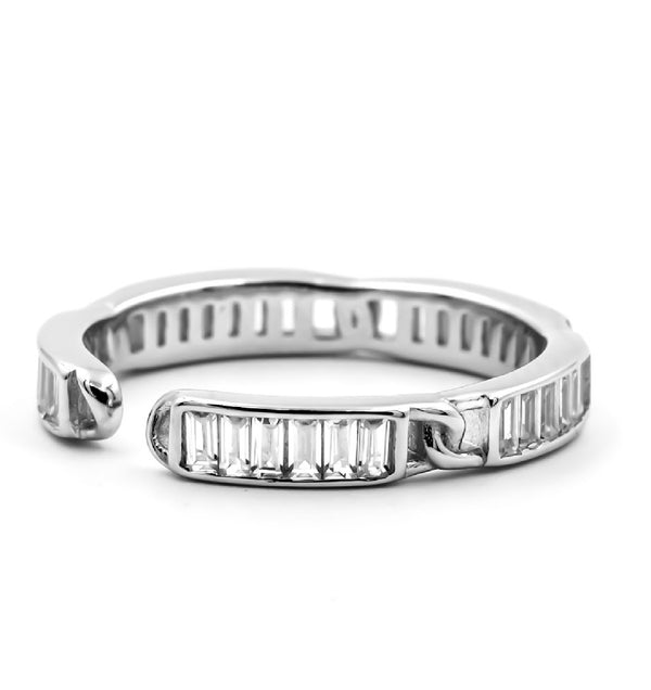 Baguette Elegance Unisex Silver Ring
