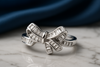Sparkling Bow Ring with Baguette CZ
