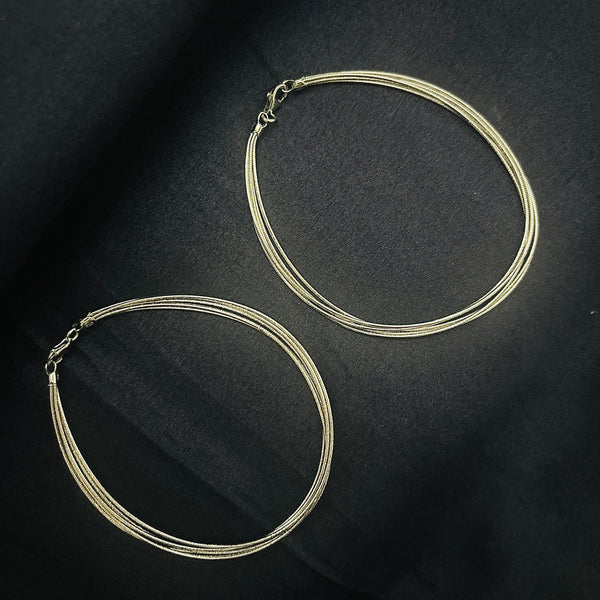 Multi-Layer Oxidise Silver Anklet in 925 Sterling Silver