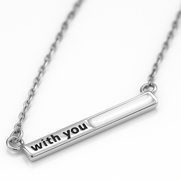 “With You” Bar Necklace | 925 Sterling Silver with Mother of Pearl