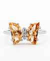Golden Crystal Butterfly Ring