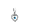 Evil Eye Heart Pendant with Snake Chain