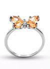 Golden Crystal Butterfly Ring