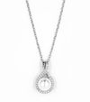 Eternal Grace Necklace – 925 Sterling Silver Pearl Drop with Sparkling Halo