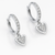 Heart Hoop Dangle Earrings with Sparkling Accents