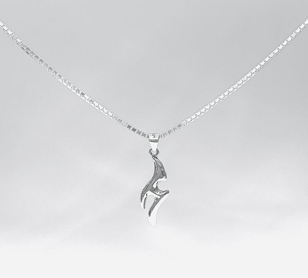 Flame Spirit Silver Men’s Pendant with Chain – 24 Inch