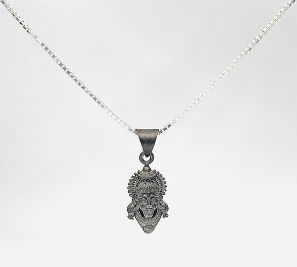Hanumanji Pendant with Box Chain – 925 Sterling Silver