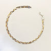 Italian Three-Tone Silver Anklet – Braided Elegance