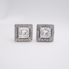 Princess-Cut Zirconia Square Stud