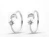 Silver Moon & Star Toe Rings – Celestial Charm