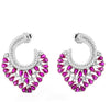 Ruby Marquise Zirconia Hoop Drop Earrings