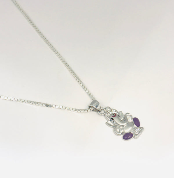 Divine Ganesh Ji Pendant with Silver Chain