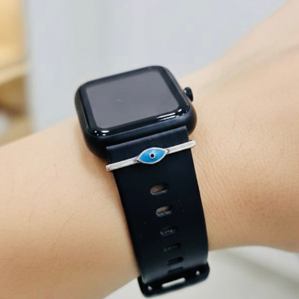 925 Sterling Silver Evil Eye Bar Watch Charm