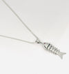 Silver Fishbone Men’s Pendant with Chain – Bold Statement Design