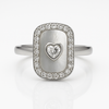Silver Rectangle Heart Ring