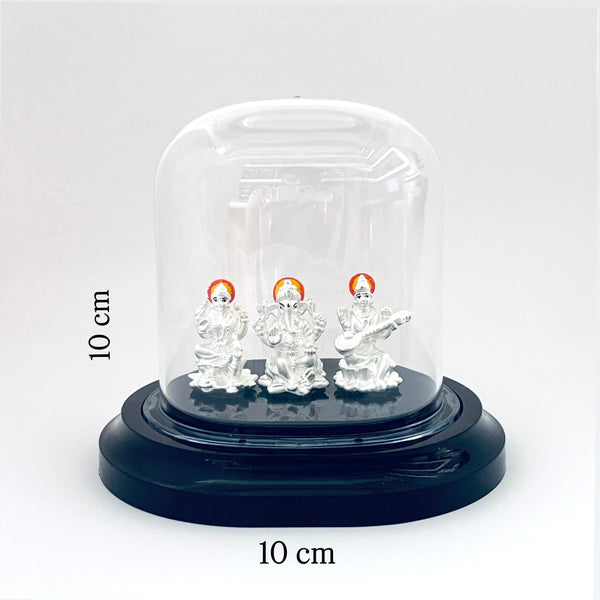 999 Pure Silver Trimurti Idol (Lakshmiji, Ganeshji & Saraswatiji )