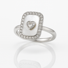 Silver Rectangle Heart Ring