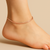 Dual-Design Italian Snake Silver Anklet with Champagne Gold Polish | 925 Sterling Silver