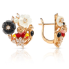 Floral Bird Studs in Pure 925 Silver with Zirconia