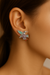 Enamel Hummingbird & Flower Stud