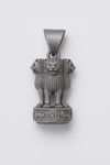 925 Sterling Silver Ashoka Pillar Pendant, Matte Oxidized Finish