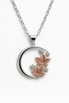 Celestial Bloom Moon Necklace | 925 Sterling Silver with Champagne Gold Accents