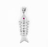 Silver Fishbone Men’s Pendant with Chain – Bold Statement Design