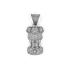 925 Sterling Silver Ashoka Pillar Pendant, Matte Oxidized Finish