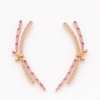 Rose Gold Dragonfly Pink Stone Climber Earrings