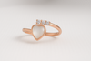 Moonlit Heart Ring CZ Trio