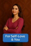 Graceful young woman in stylish attire with Pahel silver jewellery, banner celebrating independence, self-love, and confidence.