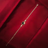 Silver Dual-Tone Square Charm Bracelet – Modern Elegance