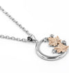 Celestial Bloom Moon Necklace | 925 Sterling Silver with Champagne Gold Accents