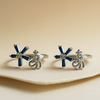 Silver Blue Floral Toe Rings – Sparkling Grace