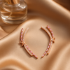 Rose Gold Dragonfly Pink Stone Climber Earrings