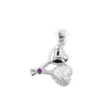 925 Sterling Silver Double Heart Pendant with CZ & Pink Stone Accent