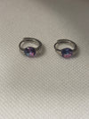 Solitaire Bali Earrings with Dual-Tone Stone
