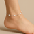 Elegant Pearl Charm Anklet in 925 Sterling Silver
