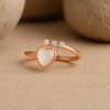 Moonlit Heart Ring CZ Trio