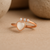 Moonlit Heart Ring CZ Trio
