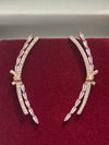 Rose Gold Dragonfly Pink Stone Climber Earrings